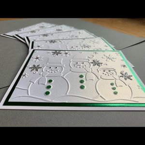5 handmade Christmas cards - snowman holiday cards